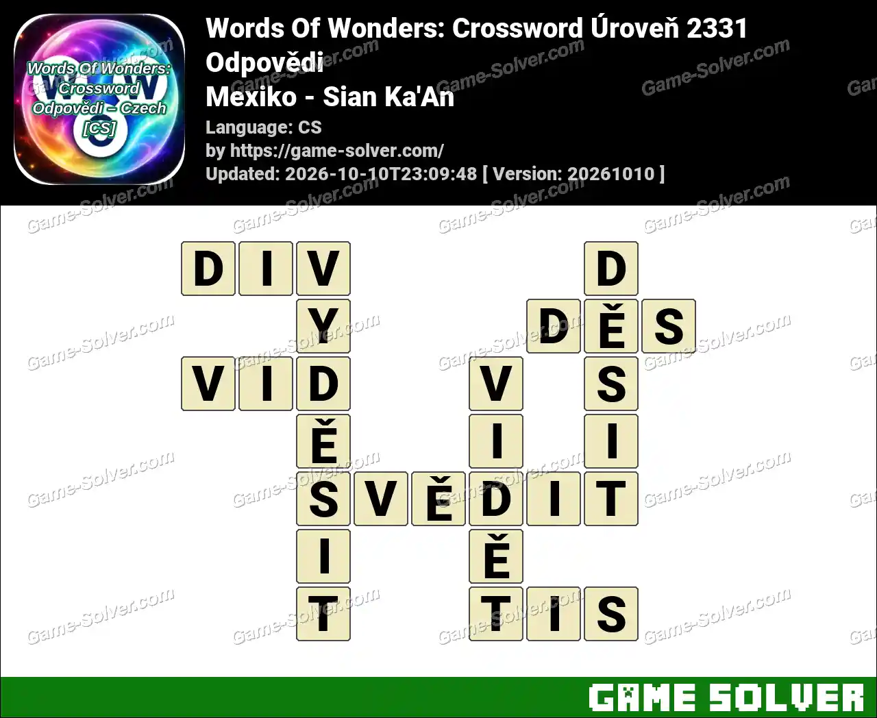 Words Of Wonders: Crossword Úroveň 2331 Odpovědi – Mexiko – Sian Ka’An